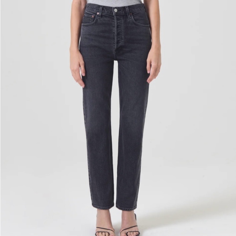Agolde Hi-Rise Stovepipe Black Women's Jeans - Picture 1 of 12